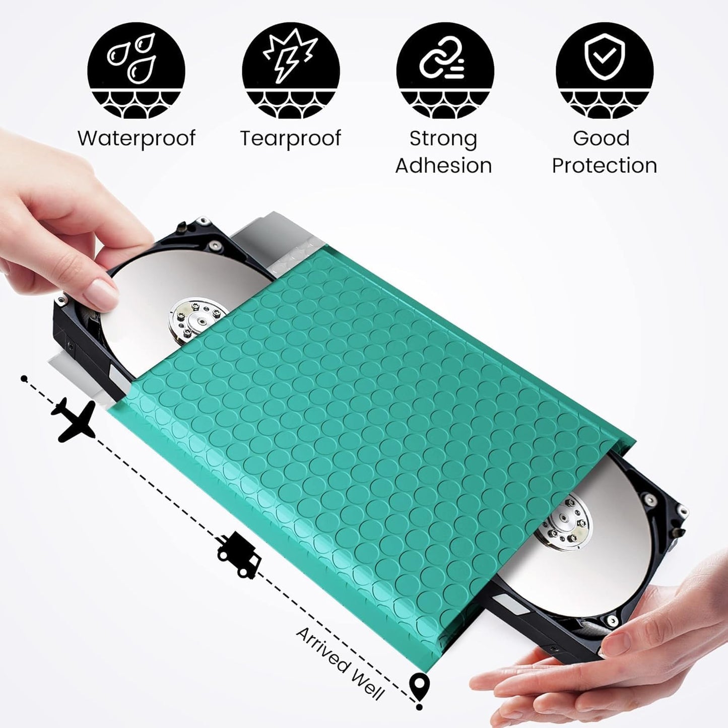 Fuxury Bubble Mailers 6x10" Teal Padded Envelopes 9600Pack Strong Adhesion Thick Padded Mailers for Small Business Mailing Small Items,Jewelry,Makeup