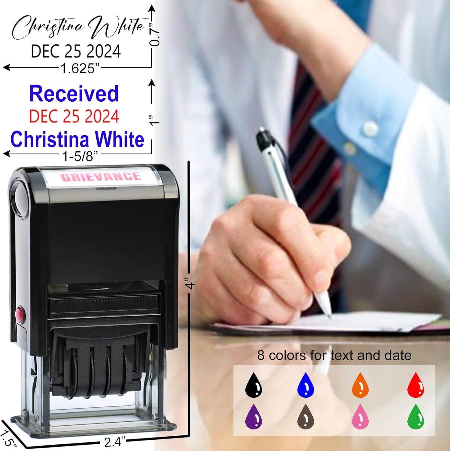 Custom-Teacher-Stamps with Date Self Inking Teacher Name Stamps Personalized Teacher Signature Stamp with Date Stamp Please Sign and Return Stamp 2025