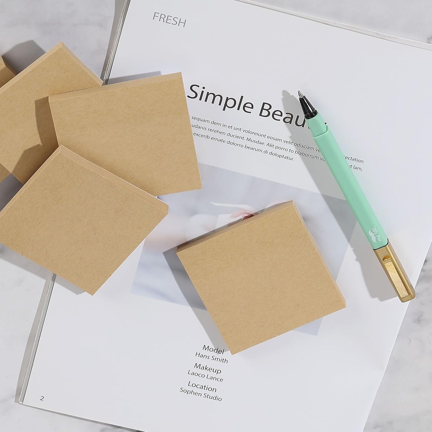 Mr. Pen- Kraft Sticky Notes, 3”x3”, 12 Pads, Self-Stick Note Pads, Brown, Craft Paper 3x3 Sticky Notes