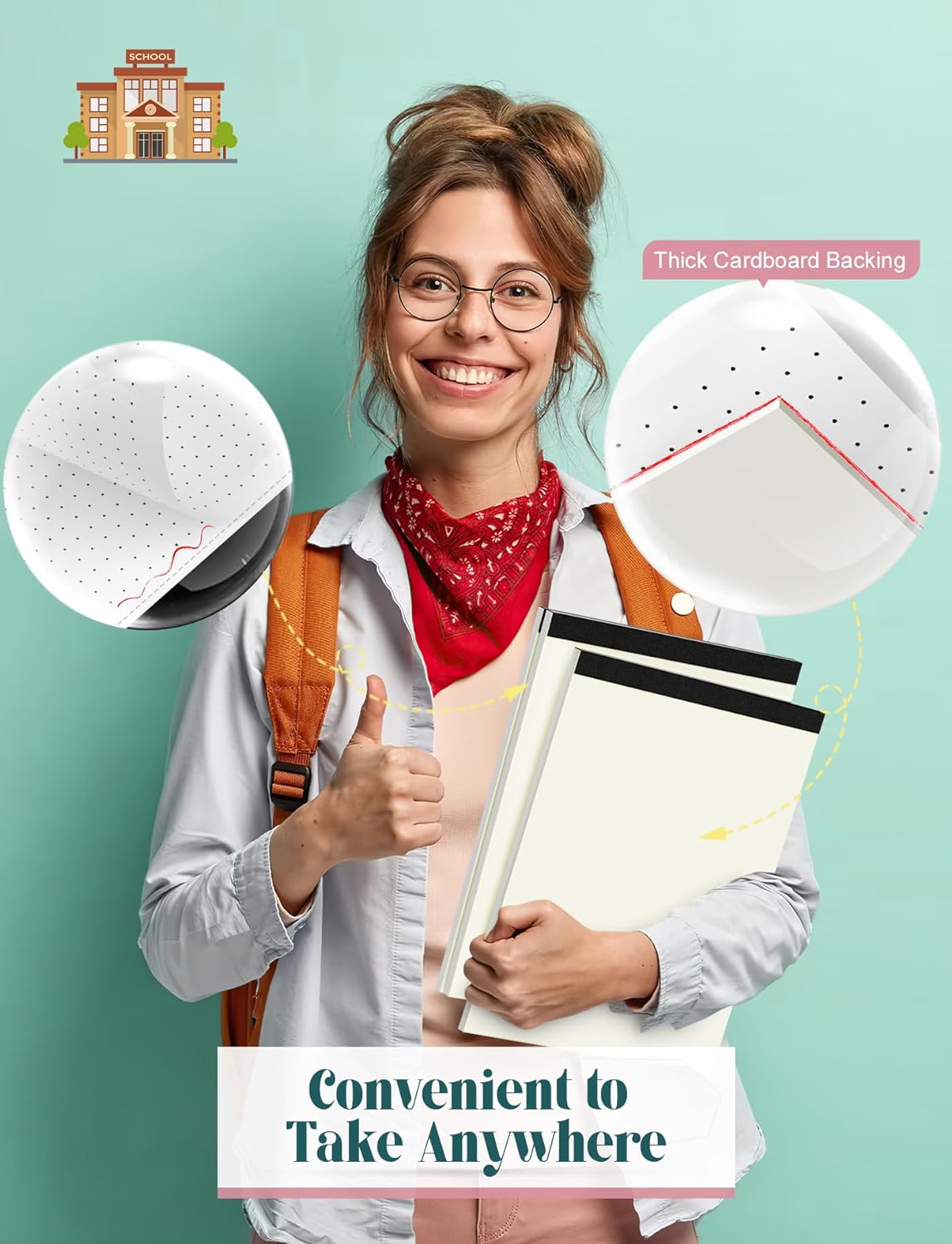 Dot Grid Notepad 8.5 x 11, 2 Pack, 5x5 Dotted Graph Paper 8-1/2 x 11", Dotted Journal Notepad for Sketching Journaling, Micro Perforated, White Thick Paper 1/5" Dots Notes Writing Pad, 30 Sheets/Pad