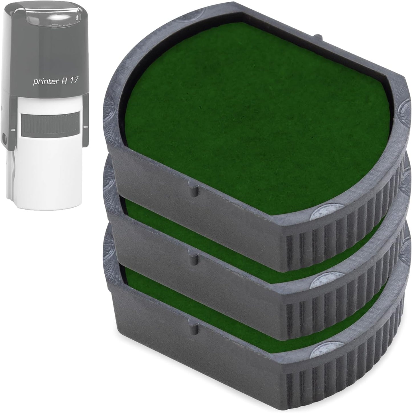 COLOP E/R17 Non-Toxic, Water Based Premium Replacement Pad for Printer R17 Stamp - Pack of 3 - Green