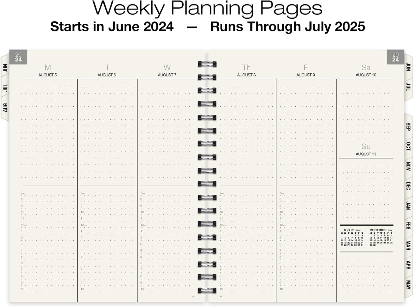 Global Printed Products Essential 8.5"x11" Monthly & Weekly 2024-2025 Planner - (8.5" x 11" - June 2024 Through July 2025)