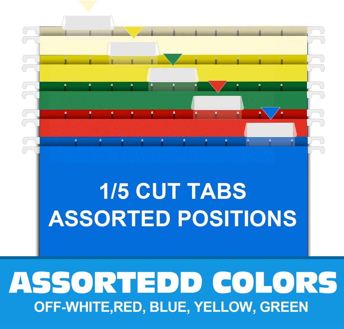 HERKKA Extra Capacity Hanging File Folders, 60 Pack Reinforced Letter Size Hanging Folders with Heavy Duty 1 Inch Expansion, Designed for Bulky Files, Medical Charts, Adjustable Tabs, Assorted Colors