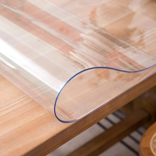 Clear Table Cover Protector, 42 x 89 Inch Table Protector for Dining Room Table, 1.5mm Thick Clear Plastic Table Cover, Pad Mat for Kitchen, Writing Desk Pad for Desktop
