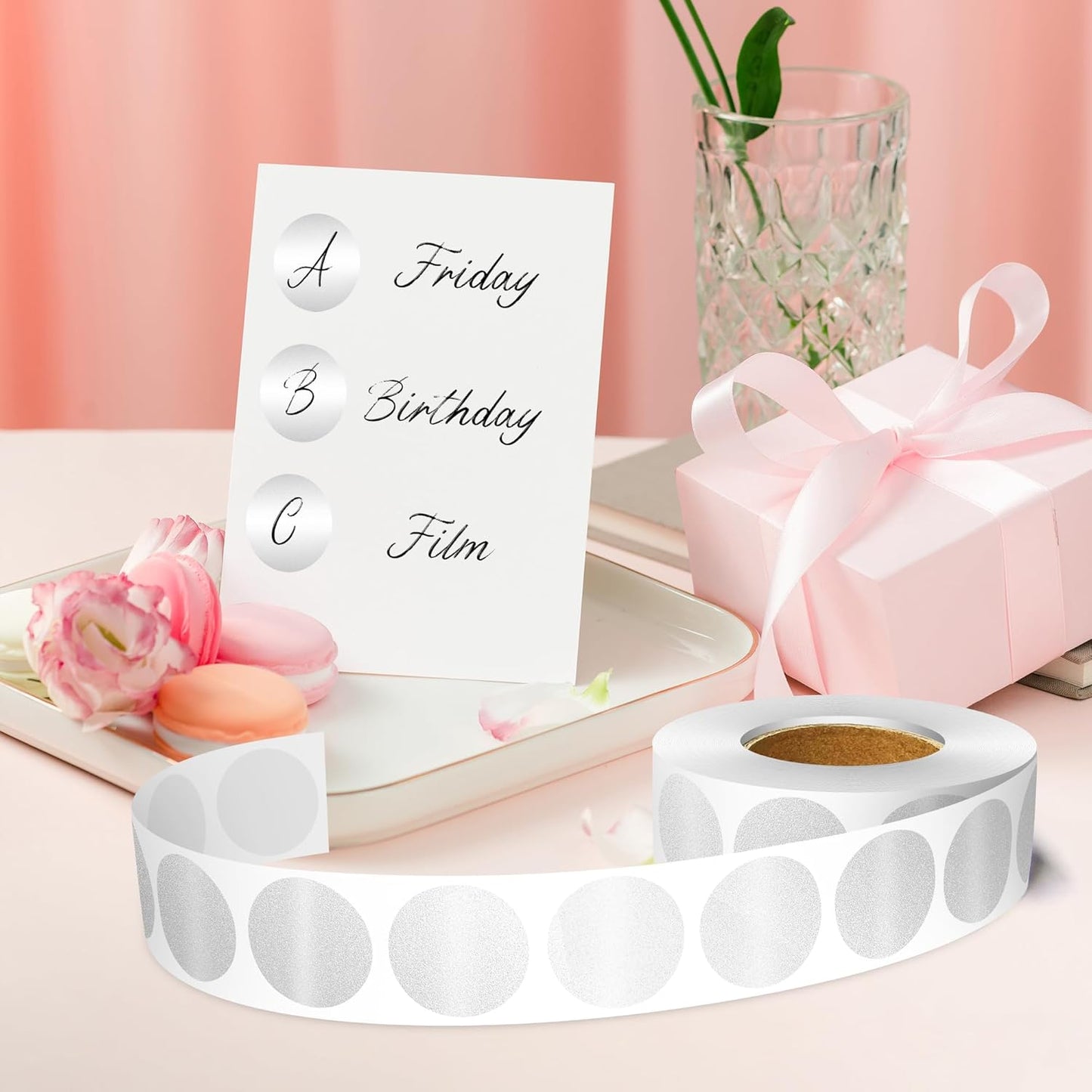 1 Inch Round Color Coding Labels, 1000 Dots Per Roll Sliver Color Coded Dot Stickers, Round Color Dot Labels for Organizing, Filing, and Storage