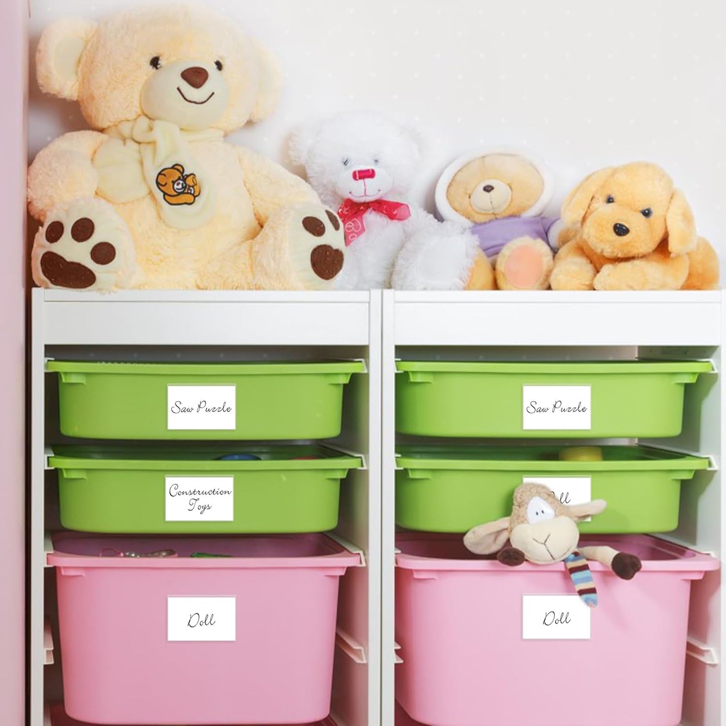 52 Pack Index Card Pockets with Top Open, 3.5 x 2.5 Inch Adhesive Label Pockets Clear Plastic Index Card Holder for Organizing, Storage Bins, Library Cards, Notes