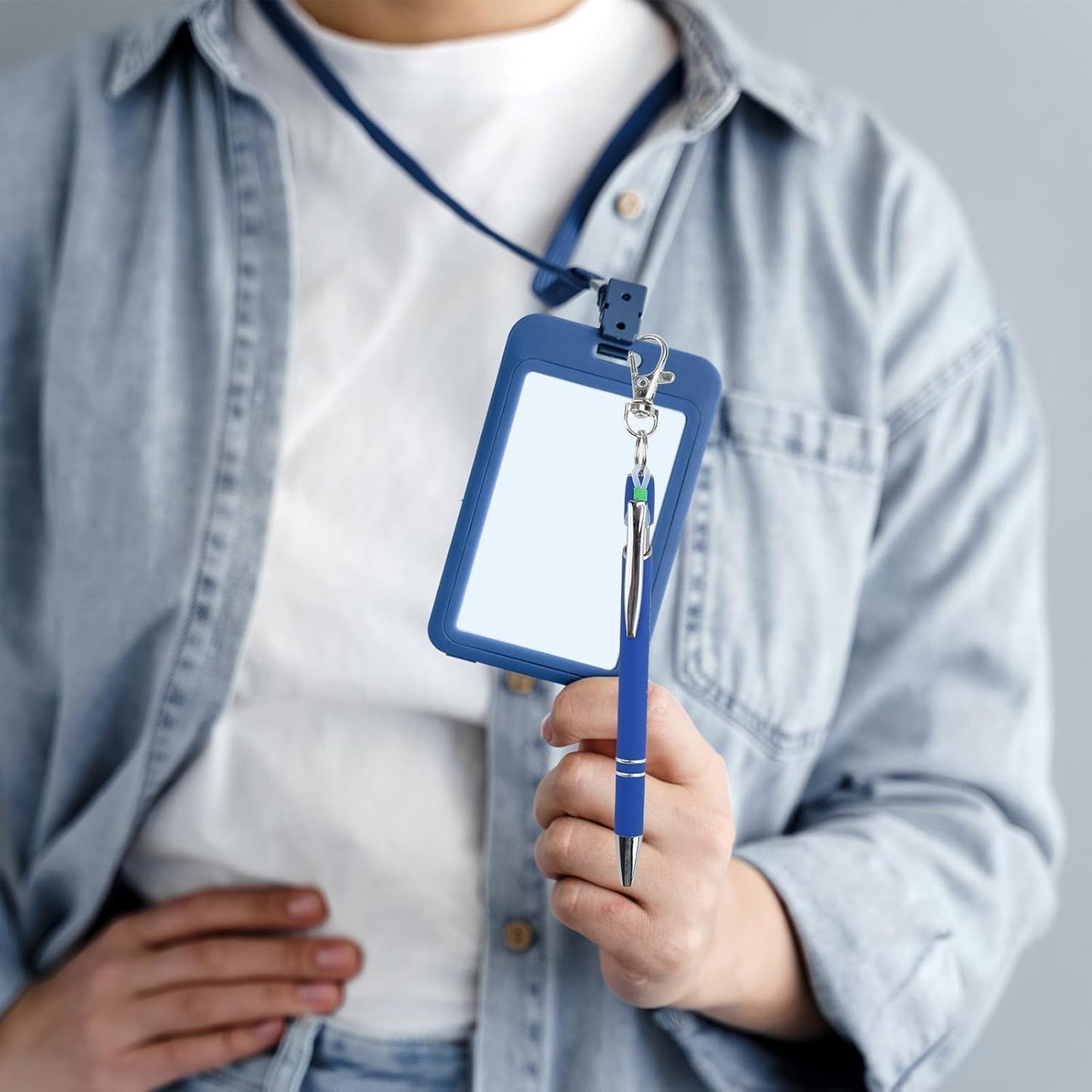 20 Pack Pen Holder for Lanyard, Retractable Badge Reel Accessories, Colorful Silicone Clips with Lobster Clasps, Mini Pen Clips for Badge Mini Sharpie, Nurse Teacher Student Aattachment for Daily Use