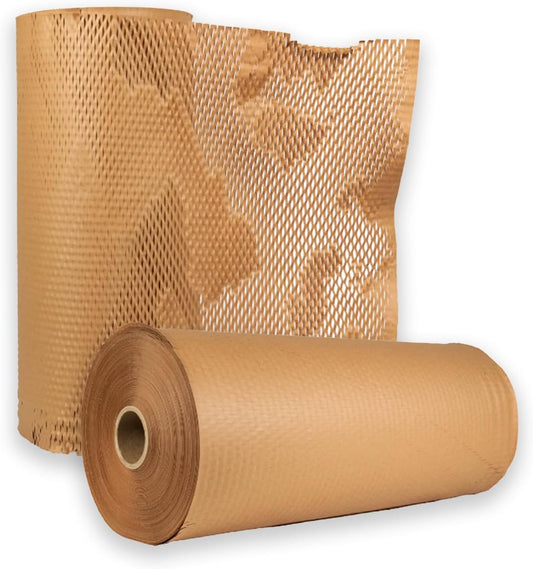 PSBM 1 Roll Honeycomb Packing Paper, 20 Inch x 1000 Feet Bubble Cushioning Wrap For Shipping Materials, Recyclable Honeycomb Paper