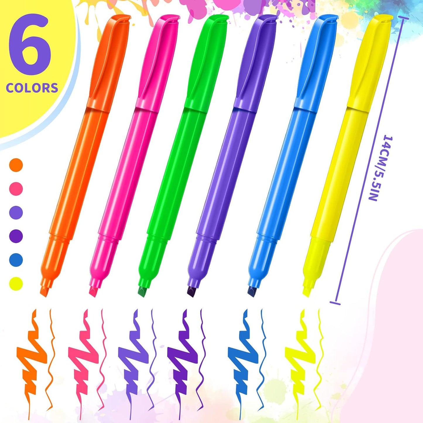 Handepo Highlighter Bulk Assorted Colors Dry Quickly Highlighter Markers Chisel Tip Pens for Kids Adult School Teachers Office Supplies Carnival Classroom graduation Rewards(300 Pcs)
