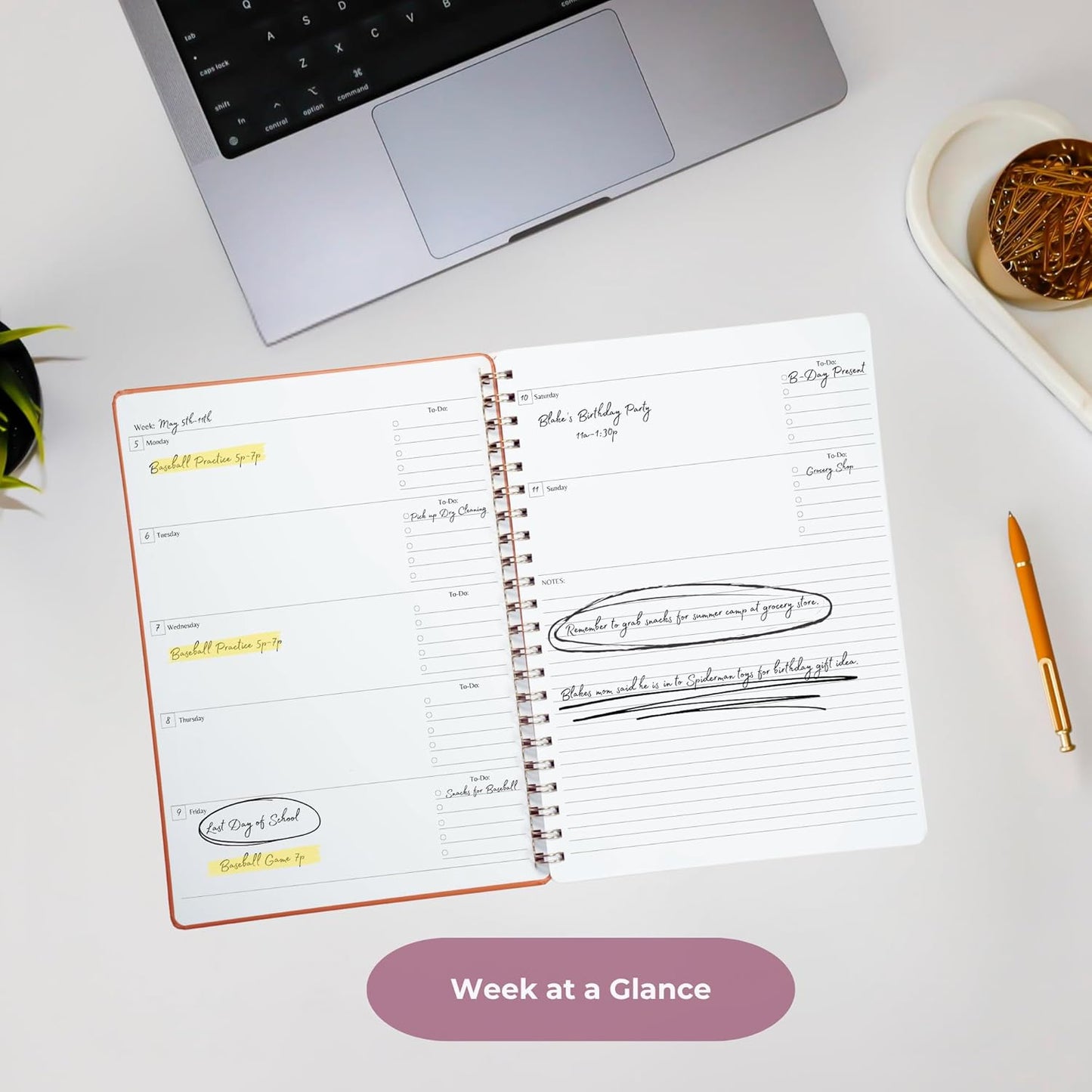 | Ultimate Yearly, Daily, Weekly, Monthly Planner | 8.25" x 11.75" | To Do List Notebook for Work | Simple Design | Multiple Layouts | Academic Planner and Organizer Notebook (Navy, Yearly Planner - Portrait)