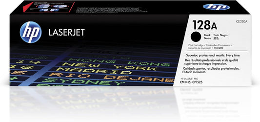 HP 128A Black Toner Cartridge | Works with HP LaserJet Pro CM1415 Color, CP1525 Color Series | CE320A