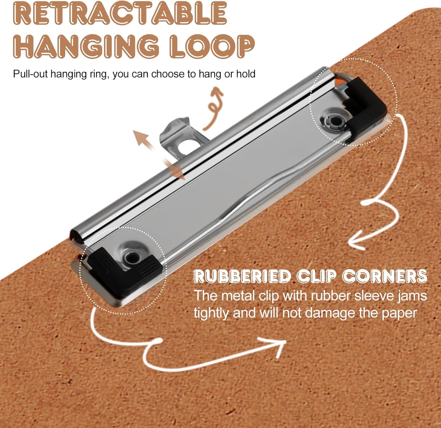 Clipboards, PANDRI 12 Pack Hardboard Office Clipboards, Low Profile Clip, Standard A4 Letter Size, Classroom Supplies, ECO Friendly