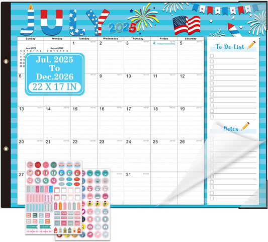 Lateefah Desk Calendar 2025, Large 22'' x 17'' Desk Calendar 2025-2026, 18 Month Desktop Calendars for Home & Office, Use July 2025 to December 2026