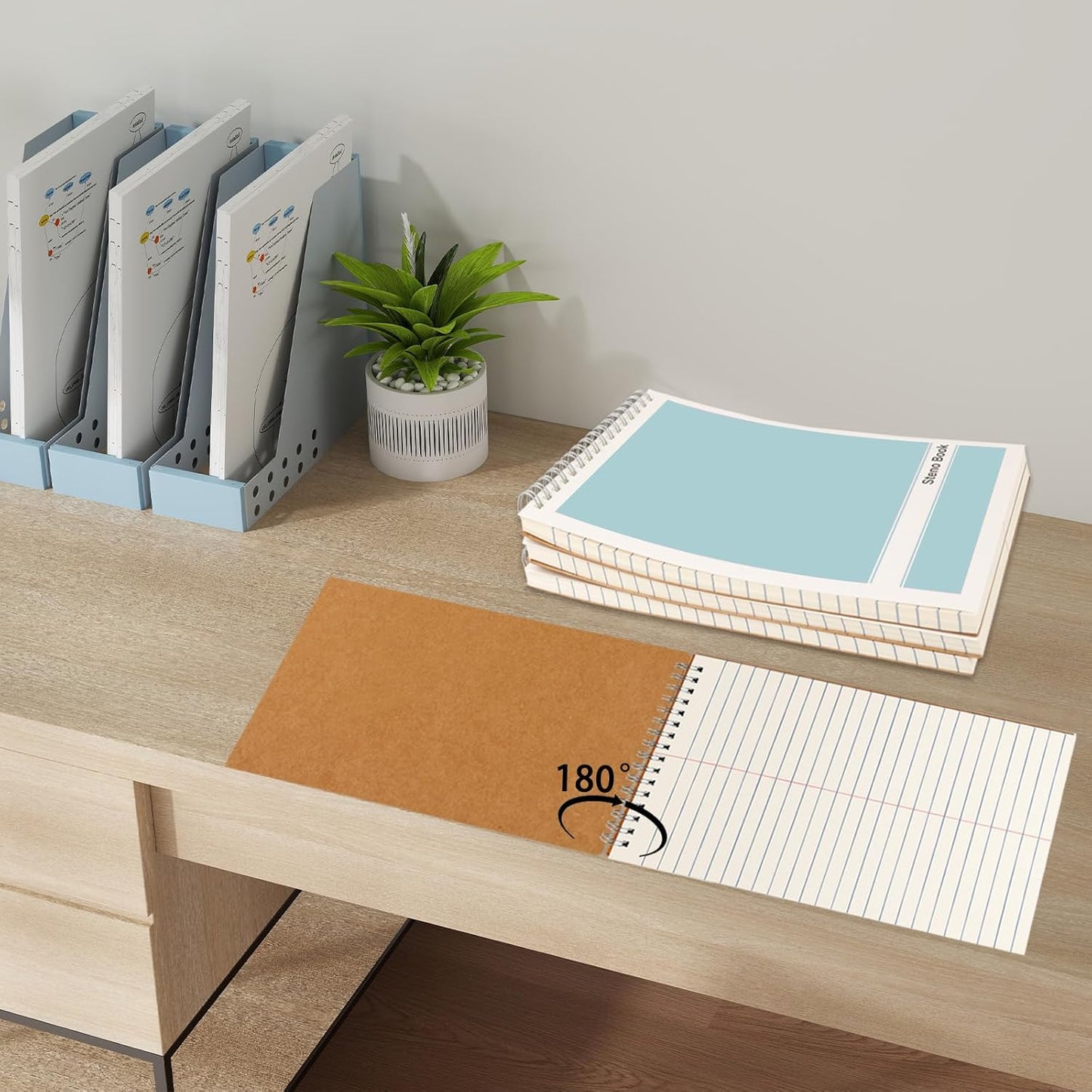 Steno Pads – 6x9 Inches 80 Sheets Steno Notebooks for Writing Notes in School, University, College & Office (2PCS Light Blue)