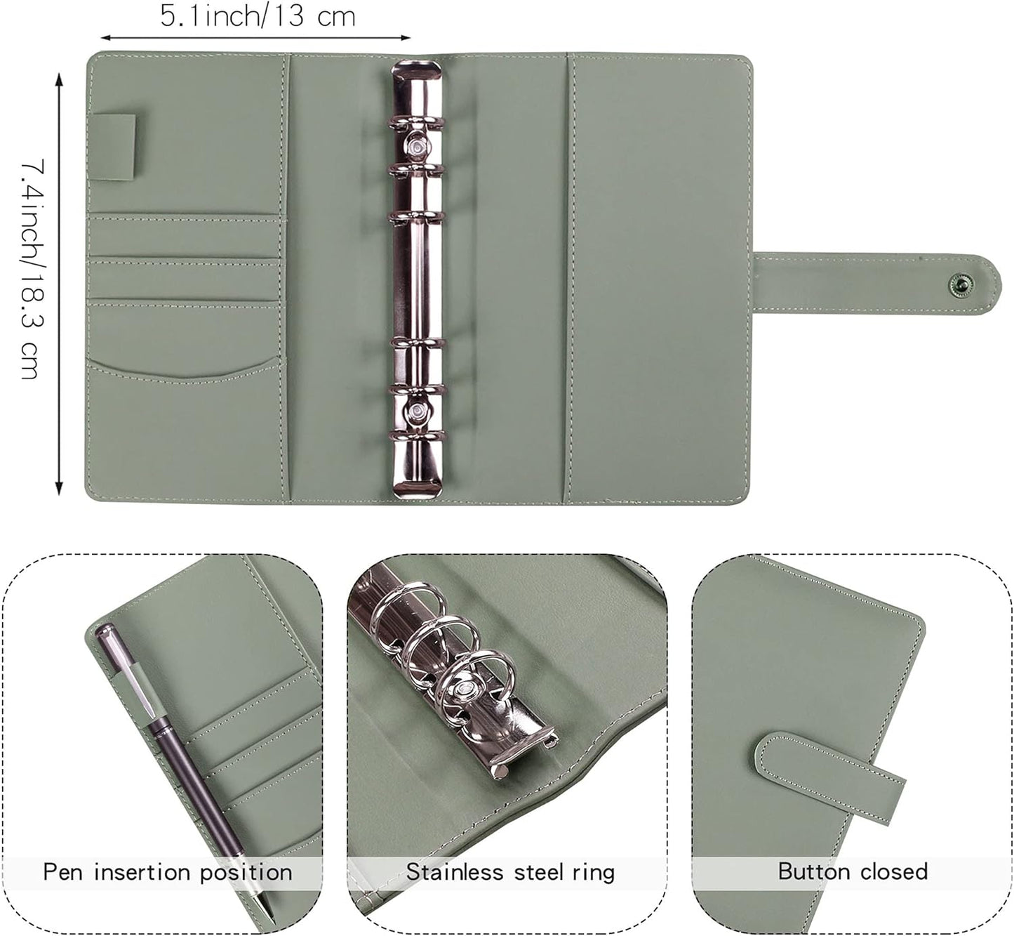 Money Saving Binder, Savings Challenges Book with for Cash Envelopes, 12pcs Zipper Envelopes A6 Budget Binder, Budget Planner for Managing Budgets and Saving Money -(Gray-7.4IN)