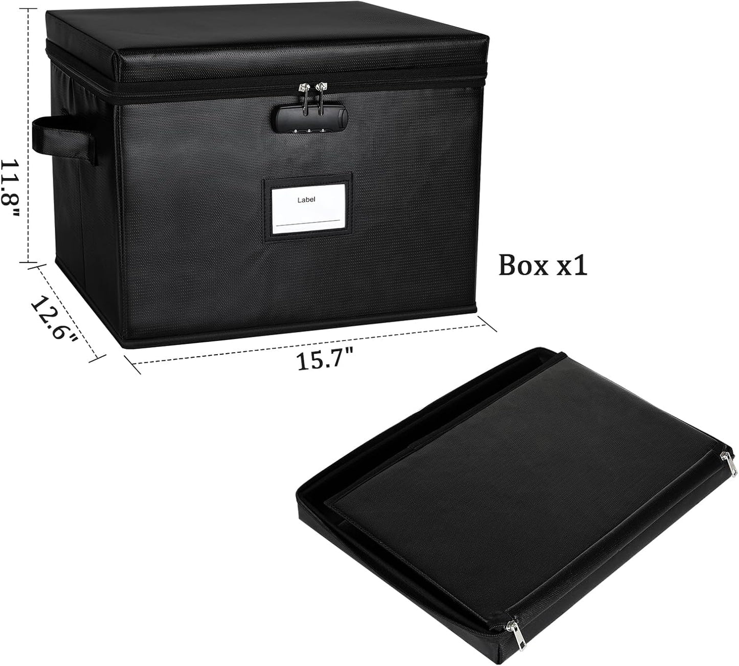 File Box Fireproof Document Box with Lock, Document Safe File Storage Organizer Boxes for Next of Kin Estate Planing Organizer End of Life Planner (Box, Black)