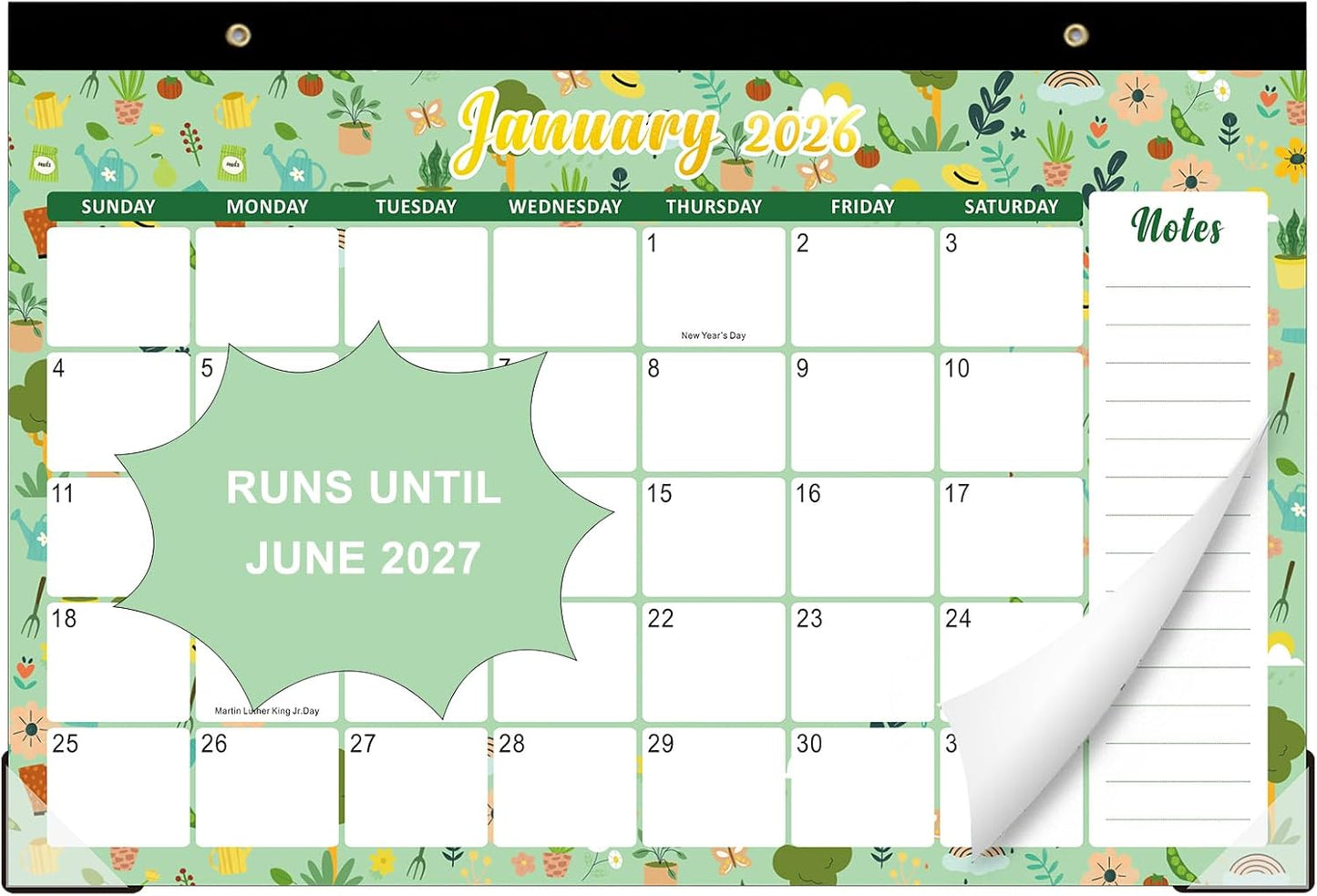 Lbylyhxc Desk Calendar 2026-2027, 18-Month School Year Calendar 2026-2027, January 2026 to June 2027, Large Desktop Calendar Monthly for Teacher with Corner Protectors 17" X 12" (Seasons Desk Calendar, 17x12 inches)