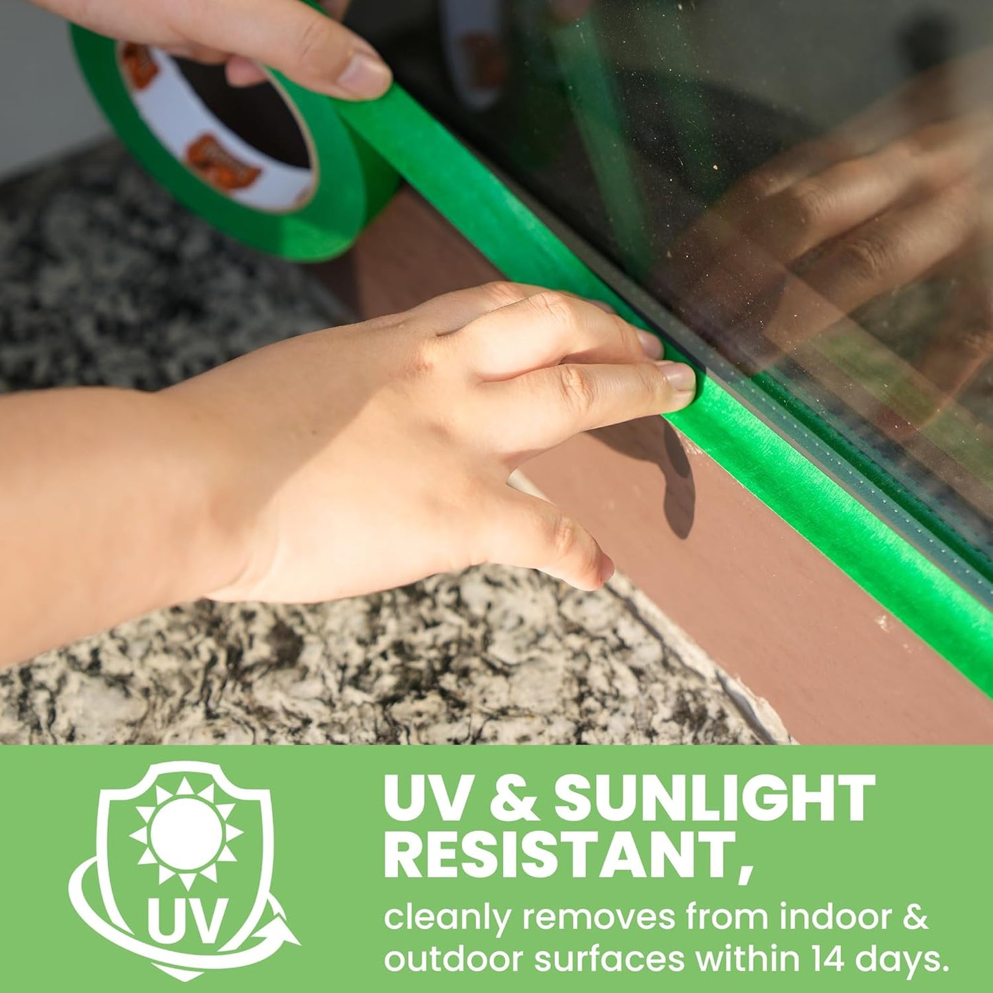 Green Painters Tape Multi-Surface Masking Tape 0.7 inch x 60 Yard, Indoor and Outdoor Painting Tape, Residue Free Easy Removal with Sharp Lines, Paint Tape for Walls, Auto, Home, 40Rolls