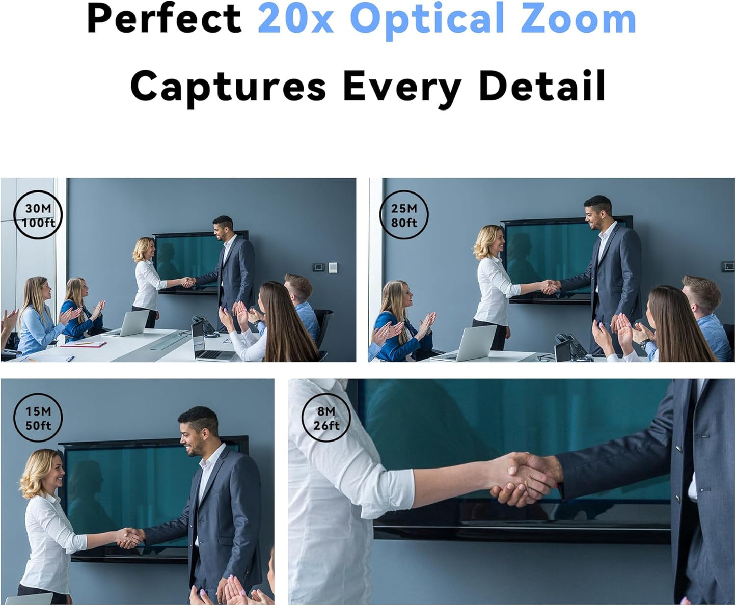 Tenveo VLoop PTZ Camera with 20X Optical Zoom Wide View Angle USB3.0/HDMI Works with Zoom Skype Teams FHD 1080P for Video Conference Red Dot Design Winner (VL20H)