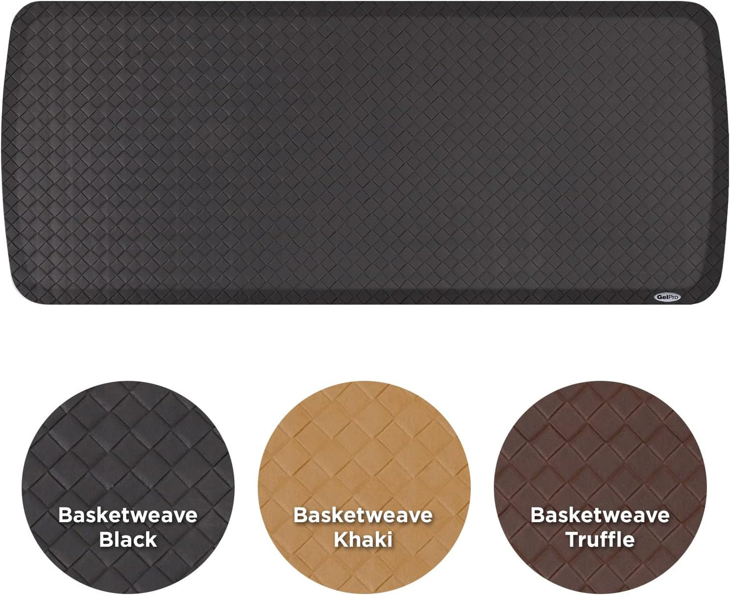 GelPro Elite Premier Gel & Foam Anti-Fatigue Kitchen Floor Comfort Mat, 20" x 48", Basketweave Black