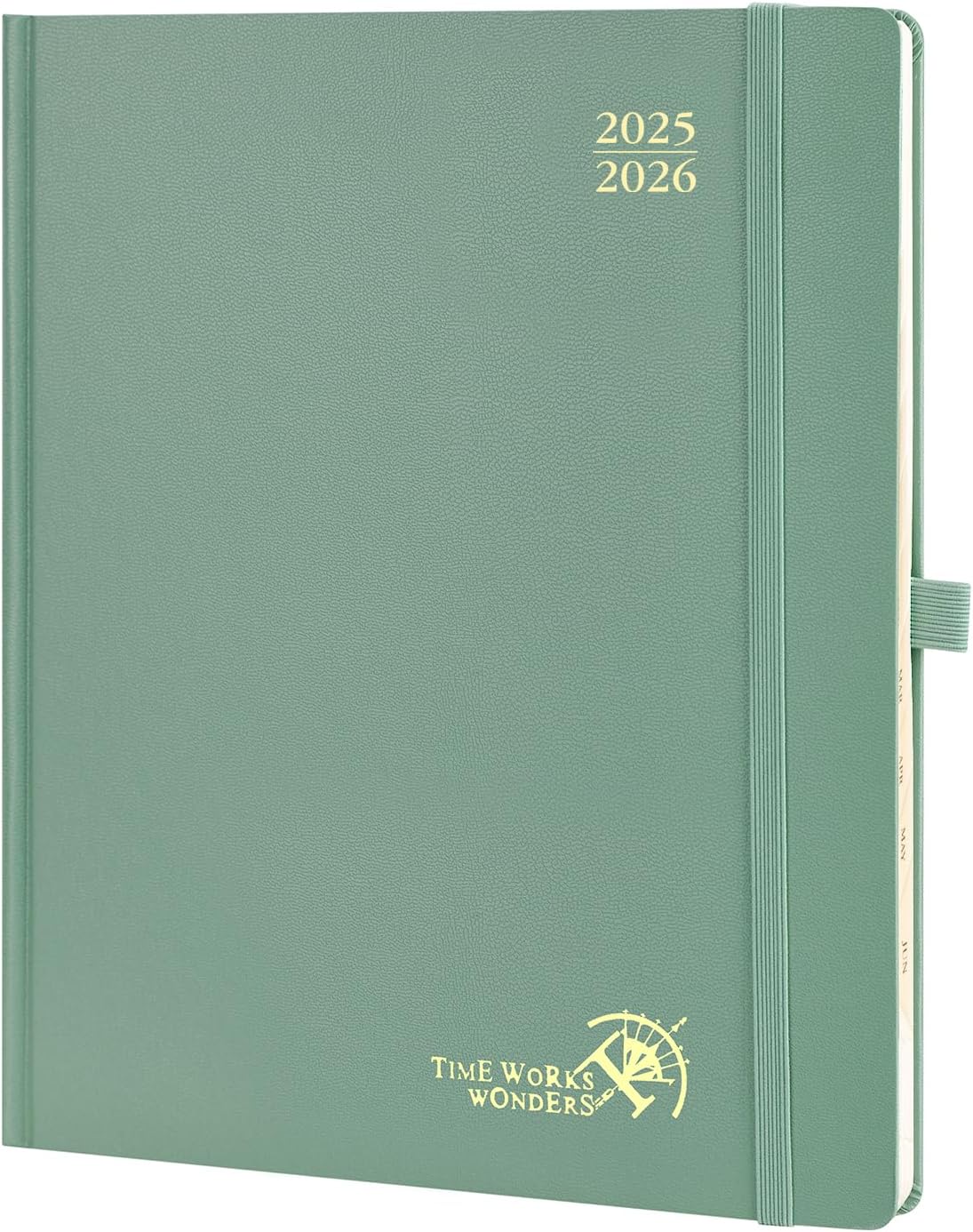 POPRUN Planner 2025-2026, (Large 8.5'' x 10.5'' Hard Cover) Academic Calendar (July 25-June 26) Daily Weekly and Monthly Appointment Book with Hourly Time Slots, Monthly Tabs, 100 GSM - Midnight Green
