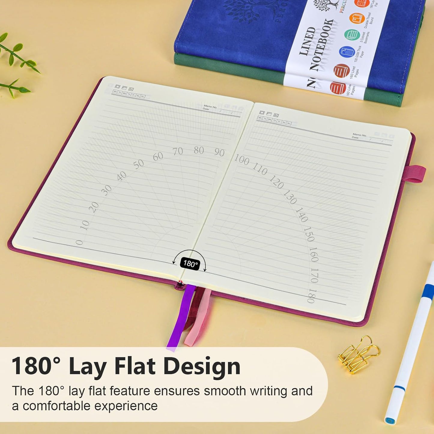 Lined Journal Notebook for Men & Women, 160 Pages College Ruled Journal for Writing, A5 Hardcover Leather Notebooks for Work, School, Business, Travel, Daily Diary 5.9" x 8.5" - Burgundy