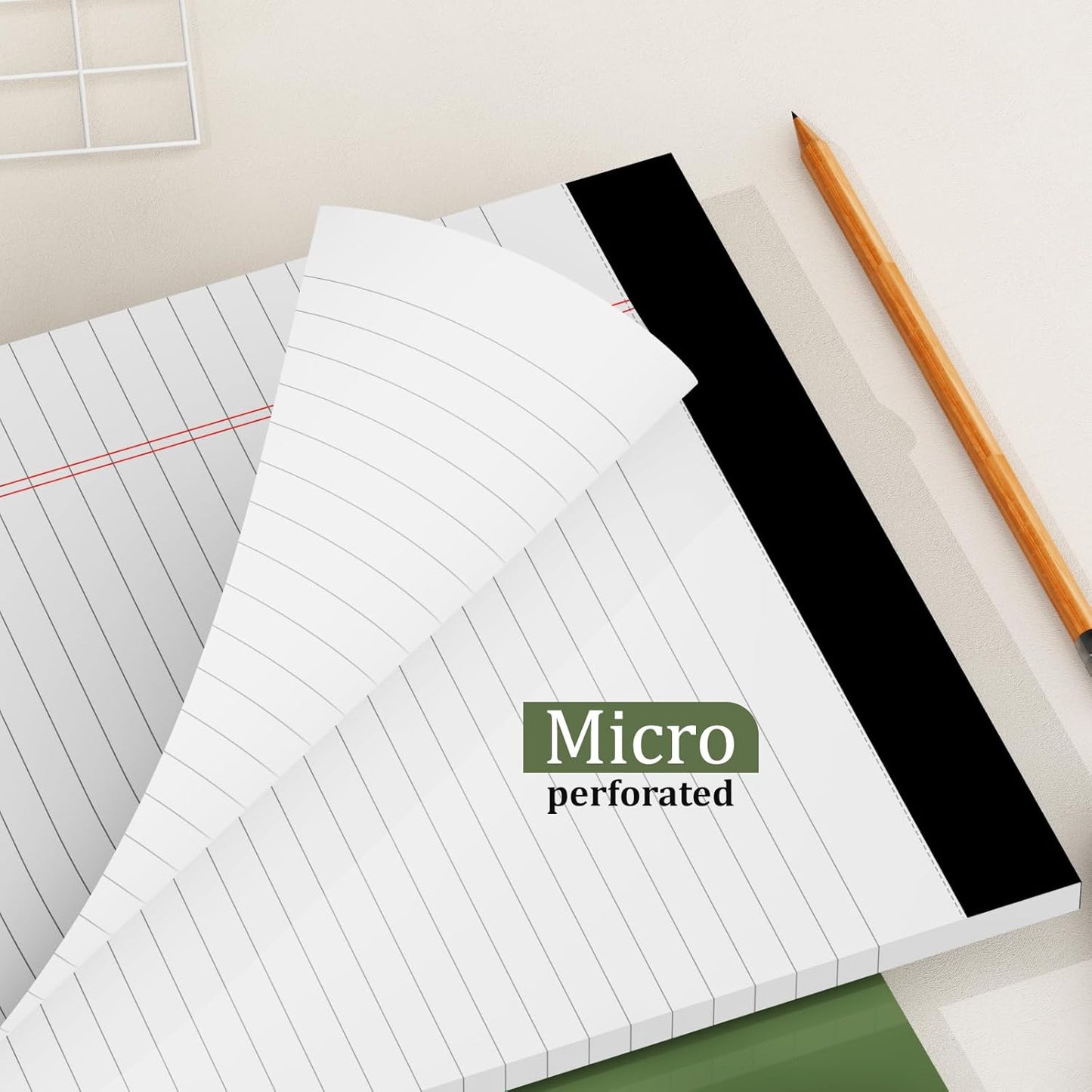 12 Pack of Legal Pads 8.5 x 11 Wide Ruled Writing Pads 8.5" x 11.75" Notepad 30 Sheets per White Legal Pad Clear Print Note Pads 8x11 Pads of Paper