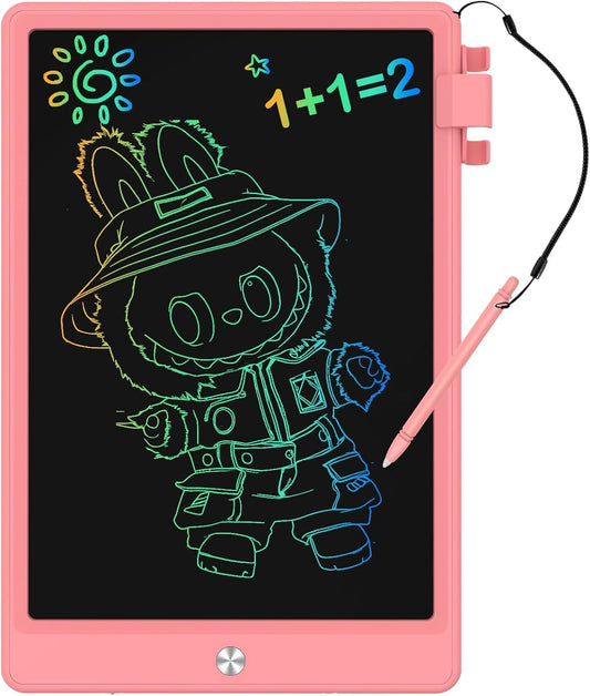 12.9 Inch LCD Writing Tablet for Kids, Colorful Toddler Doodle Board - Erasable Drawing Pad, Educational Learning Toy for Ages 3-8 - Valentine's Day Christmas Birthday Gifts (12.9 Inch, Pink)