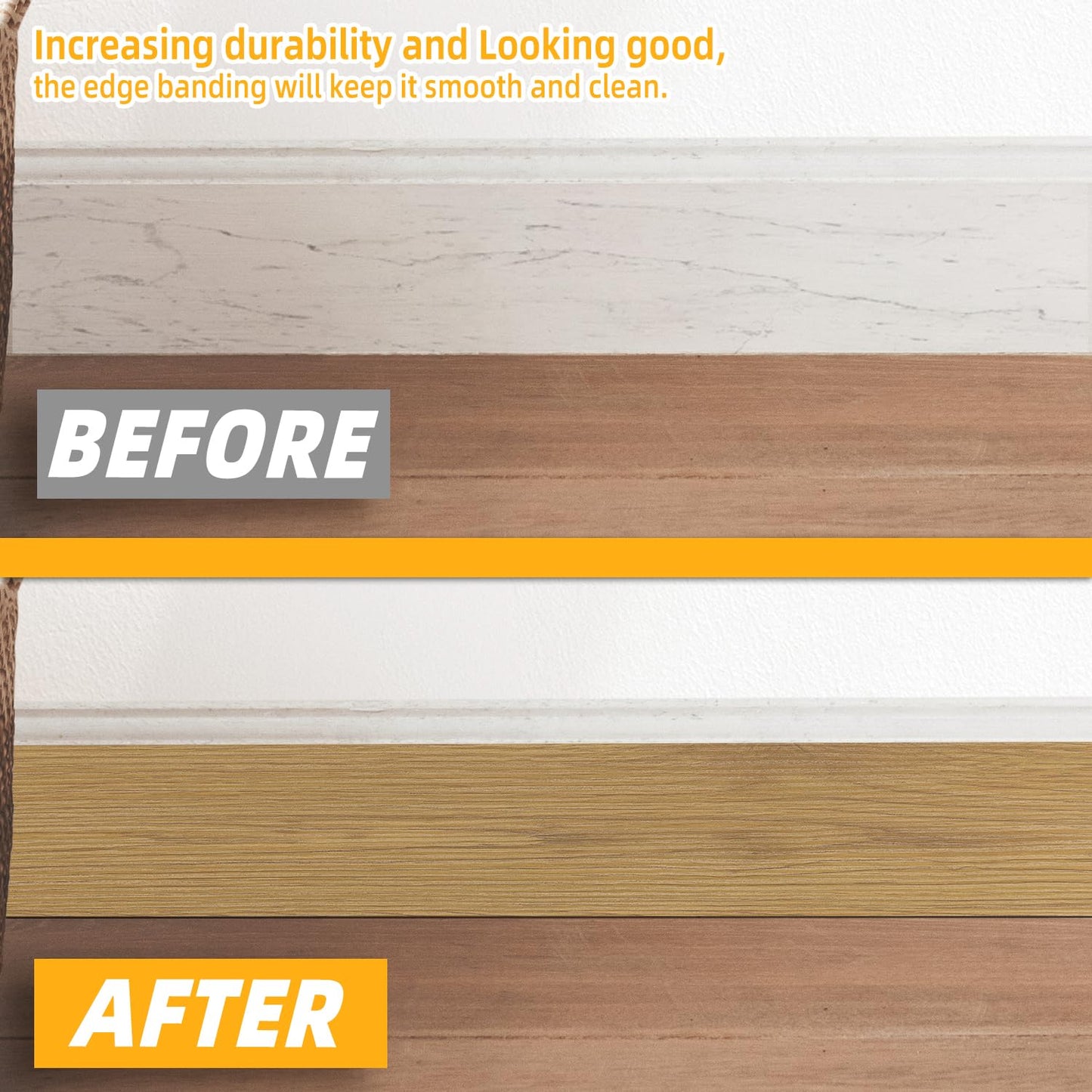 GSCIT Club Oak Wallpaper, 2.4 inch X 25ft Self Adhesive Wood Grain Repair Tape Oak Repair Patch for Tables, Chairs, Baseboards, Doors, Windows, Floors, Handicraft DIY.