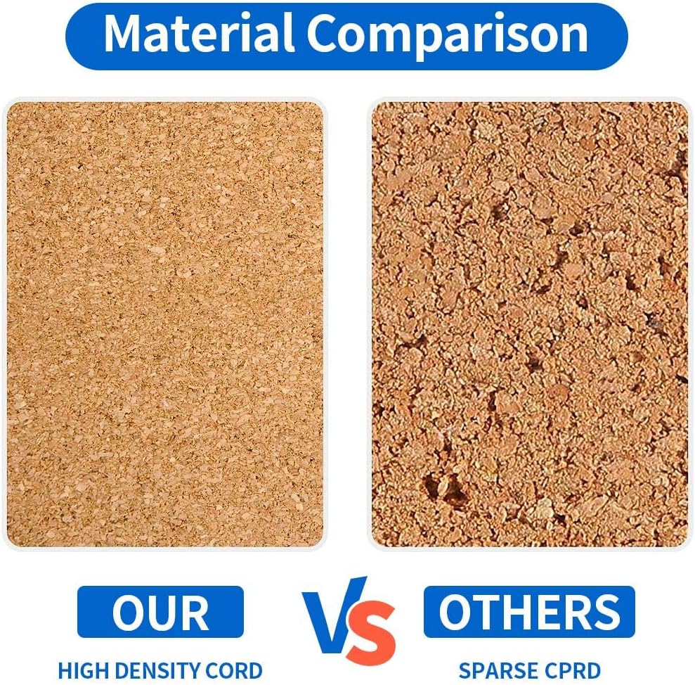 Corksidol Cork Tiles 12"x12" - 1/2" Thick -Bulletin Board-Cork Board- Ultra Strong Self Adhesive Backing for Floor/Wall/DIY-5 Pack