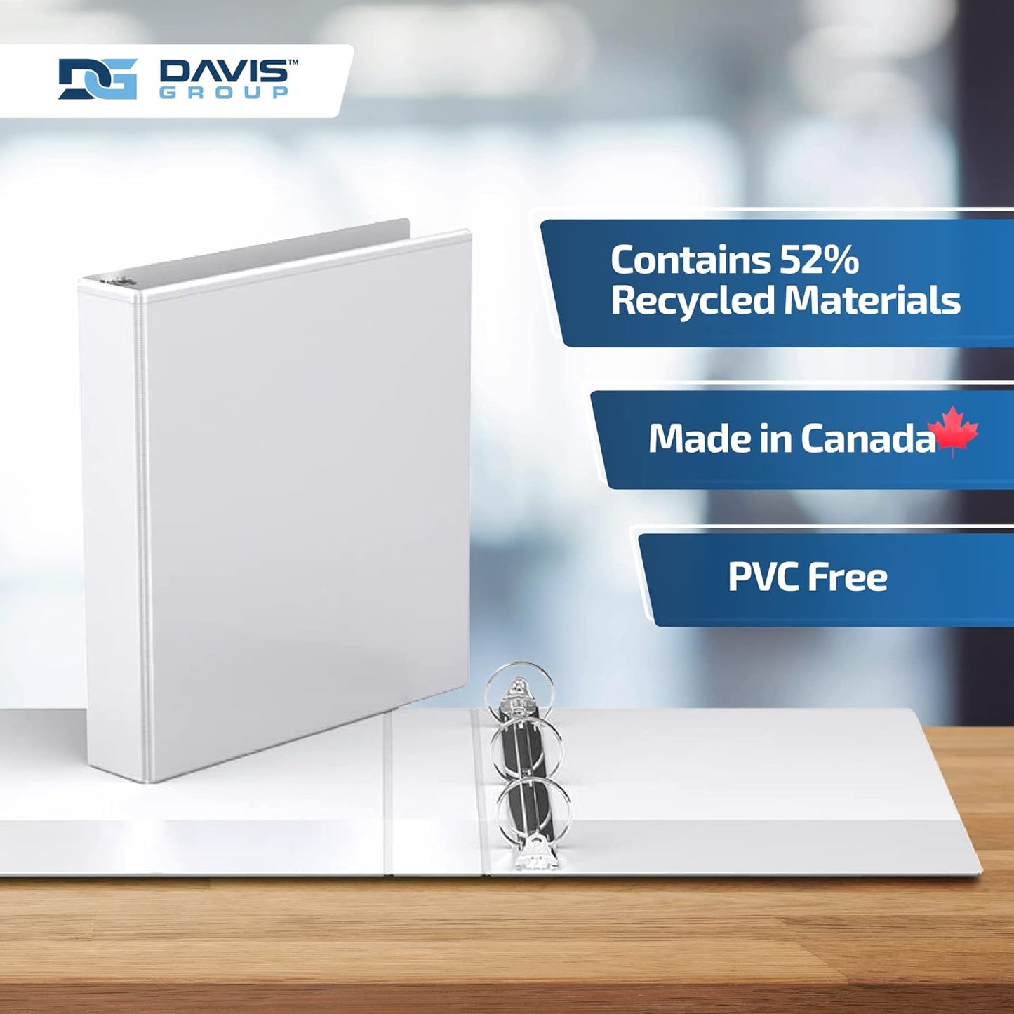 Easyview Premium 3-Ring Binders with Clear-View Covers and Round Rings, Binders for School or Office, 1.5 Inch, Pack of 6, White