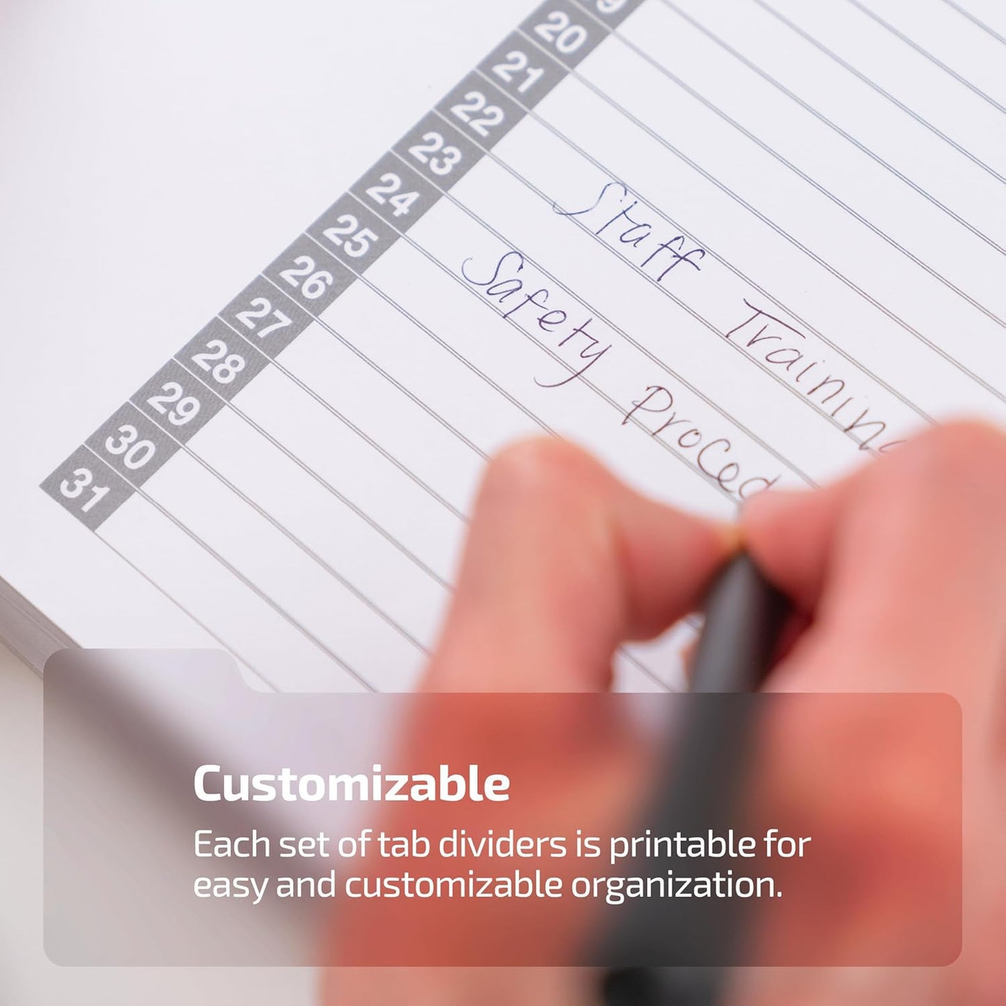 Davis Group 1-31 Index Tab Dividers for 3 Ring Binders, Customizable Table of Contents, 6 Sets