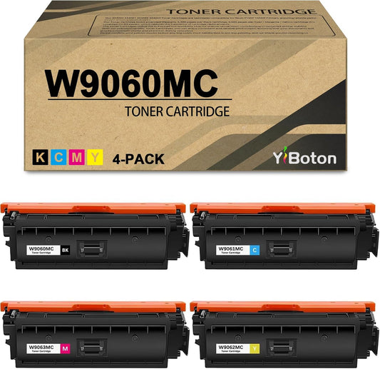 High Yield W9060MC W9061MC W9062MC W9063MC Toner Cartridge Replacement for HP Managed E55040DW E57540dn E57540C Printer(4-Pack Black Cyan Magenta Yellow)