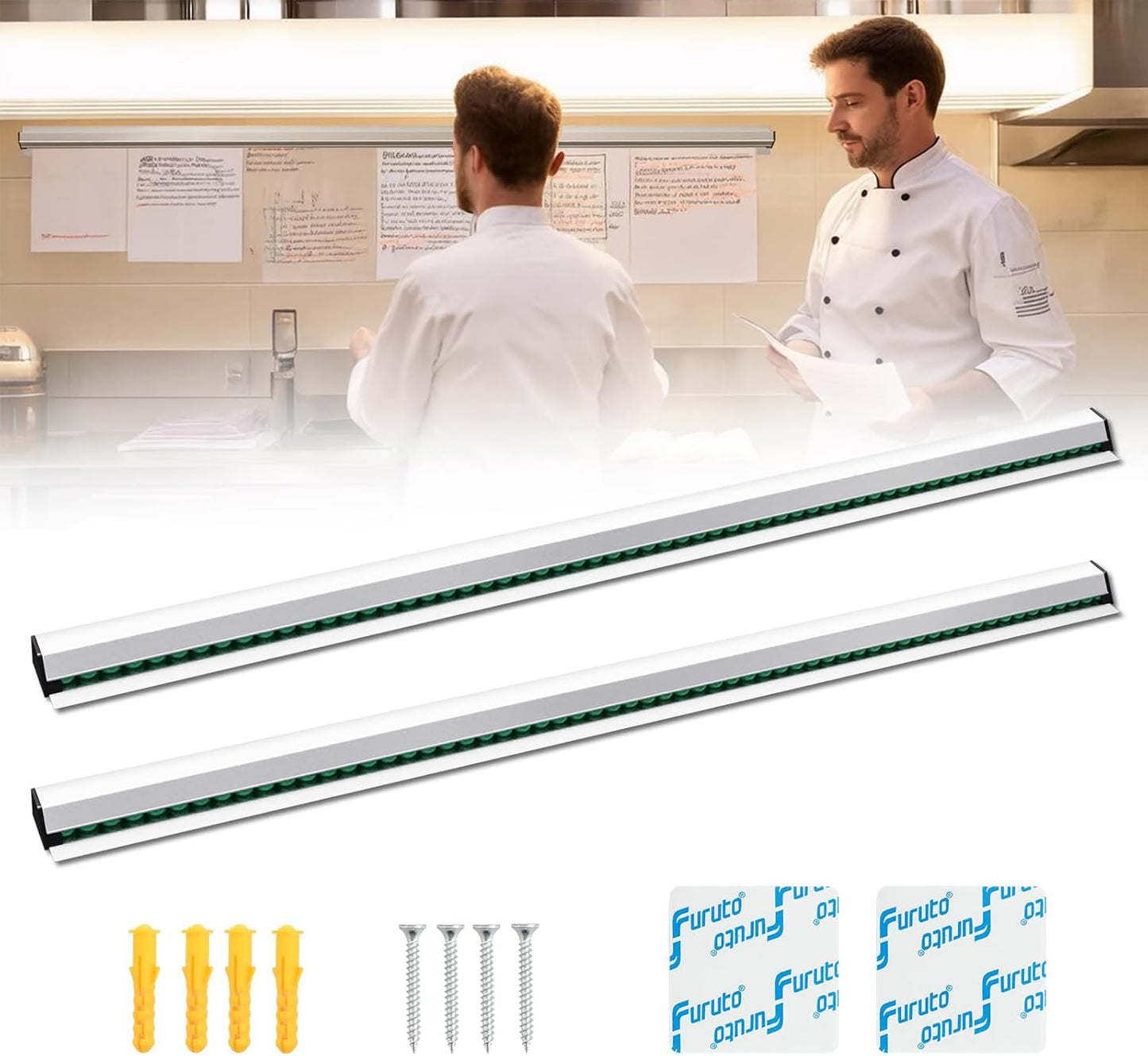 CjgyzTicket Holder for Restaurant, 36/48/60 inches, Restaurant Order Holder，Durable and Easy to use, Suitable for Commercial Kitchens, cafes, Fast-Food(48 Inch, 2 Pcs) (48 Inch)