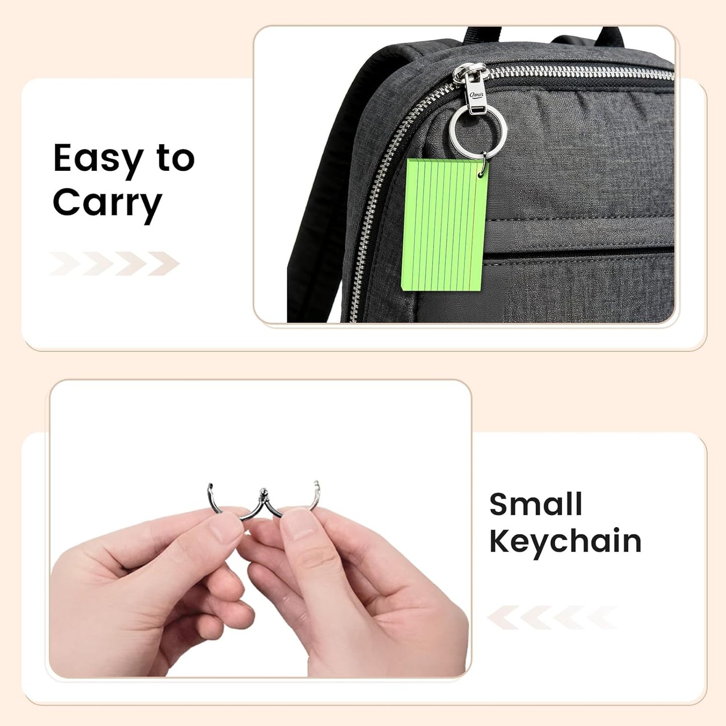 250-Pack Colored Index Cards 3x5 Inch w/Key Ring – 180gsm Heavyweight Flashcards – 5 Vibrant Colors Flash Cards (White Pink Blue Yellow Green) – Perfect for Study & Notes, Students School Supplies