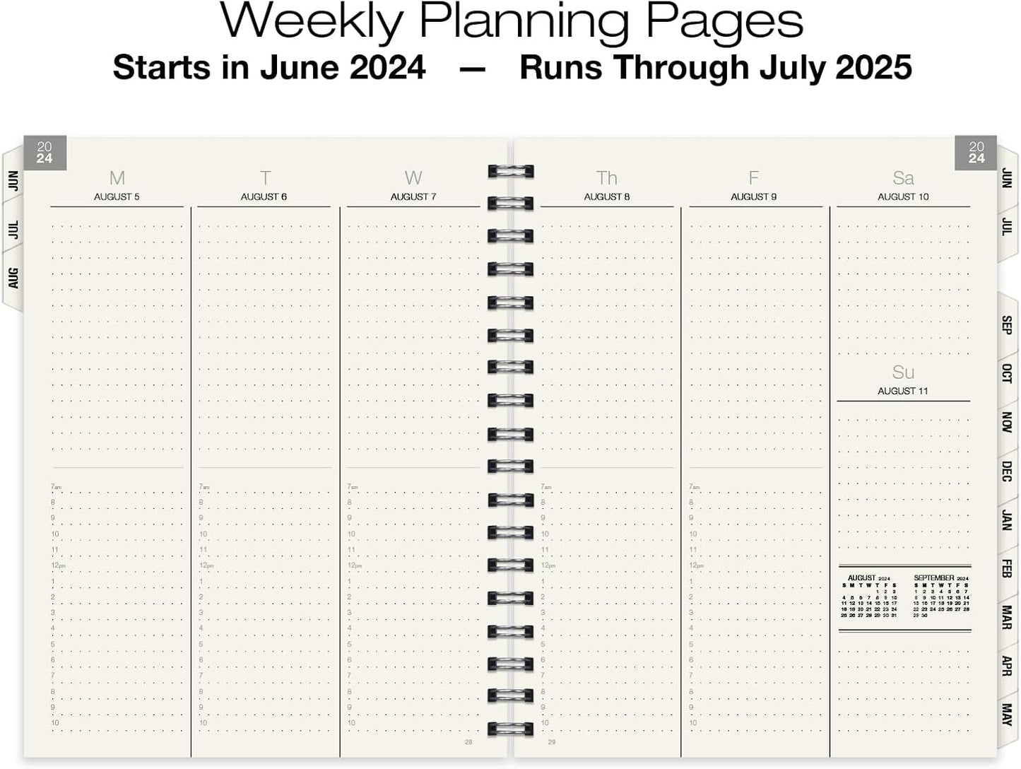 Global Printed Products Essential 7"x9" Monthly & Weekly 2024-2025 Planner - (7" x 9" - June 2024 Through July 2025)