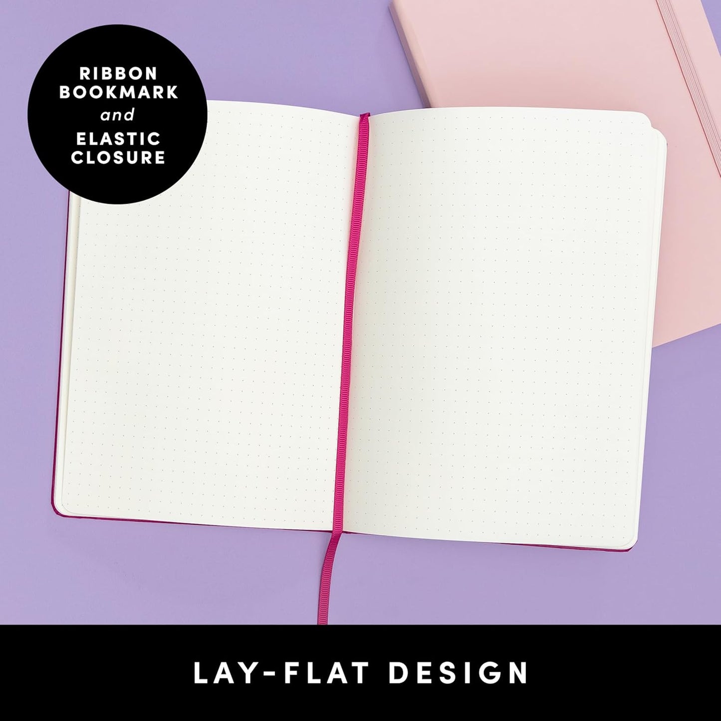 PAPERAGE Dotted Journal Notebook, (Light Blue), 160 Pages, Medium 5.6 in x 8 in - 100 GSM Thick Paper – Hardcover Journaling Notebook for Work, School & Bullet Journaling