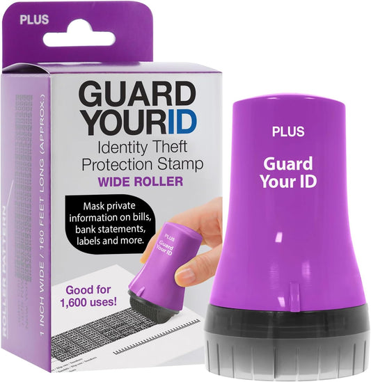 Guard Your ID Wide Advanced Roller 2.0 Identity Theft Prevention Security Stamp Purple