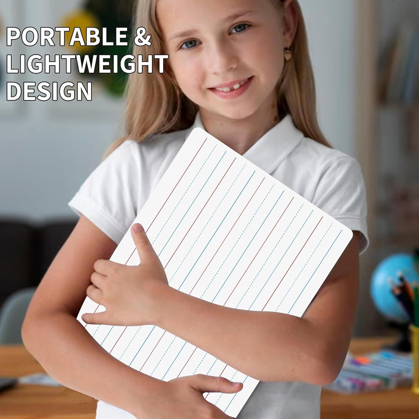 12PCS Dry Erase Boards,9"x12" Double Sided Small Whiteboards with Lines,Students,Education Teacher Classroom,Mini Portable Drawing Learning Lapboards with Colors Pens and Erasers.