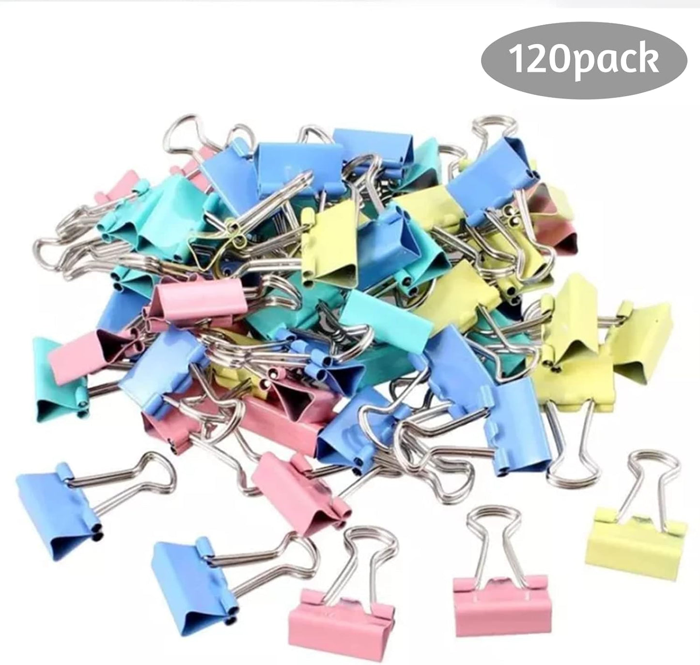 120 Pack Binder Clips 0.75 Inch, Small Paper Clamps, Assorted Color Mini Clips for Office Supplies, Home, School and Business