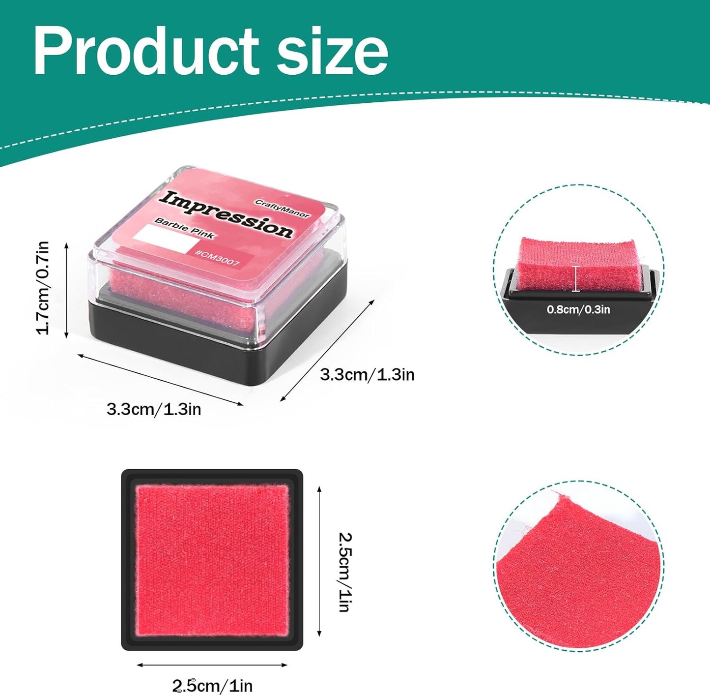 CraftyManor Mini Smudge Ink Pads for Stamps, Water Based Halo Dye Stamp Pad for Scrapbooking, DIY Craft Scrapbook Supplies for Adults (12 Colors)