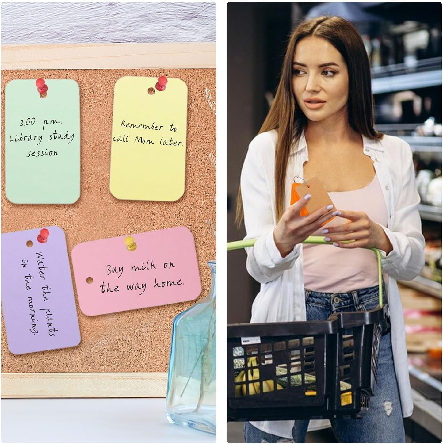 Koogel 300PCS Index Cards, Colored Index Cards with Ring for Back to School, 2.2 x 3.5 Inch, Small Flashcard Notecard for Studying Nursing Classroom Note Taking Essentials, 6 Colors