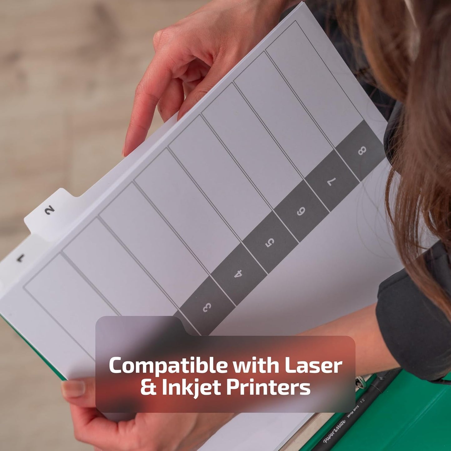 Davis Group 1-8 Index Tab Dividers for 3 Ring Binders, Customizable Table of Contents, 6 Sets