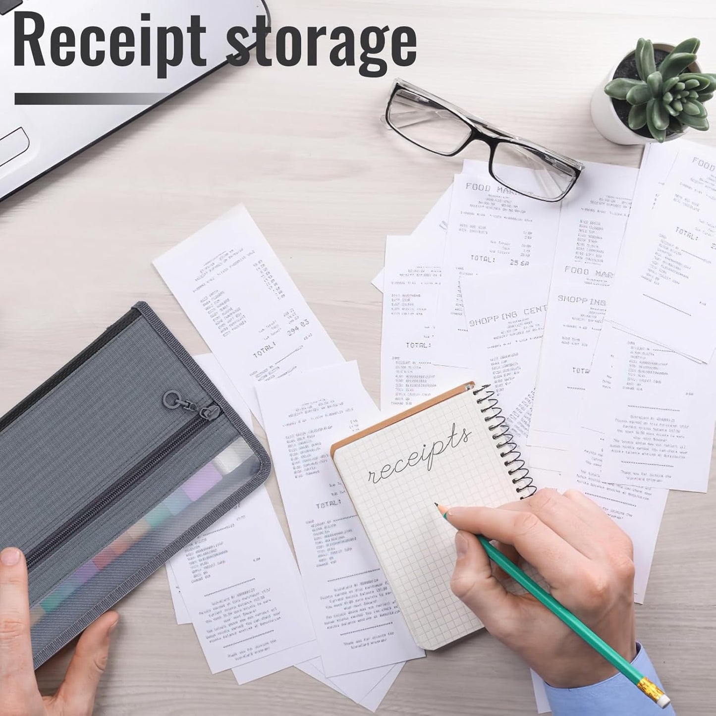 Small Accordion File Organizer with Safe Zipper, 13 Pocket Expanding File Folder with Front Pencil Pouch, Wallet for Coupon,Receipt,Bills,Cash, School Office Supplies, A6 Size