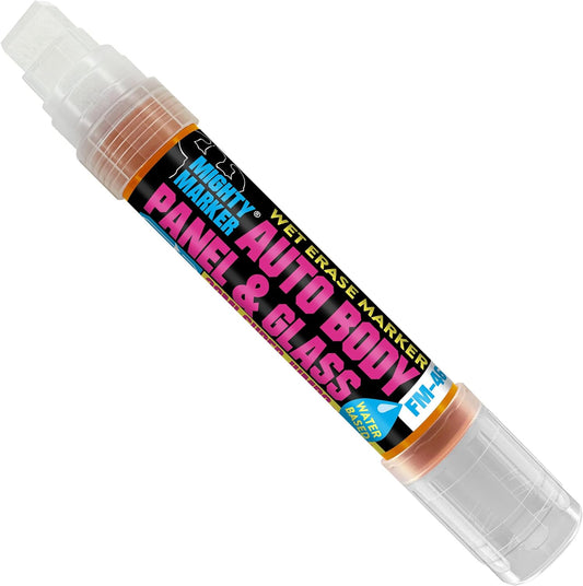 FM-46 Auto Body and Glass Super Jumbo Paint Marker, No-Ghost Formula, Water-Resistant, Valve Action, Removable, Water-Based, 30ml Capacity, Made in USA, Orange 3 Pack