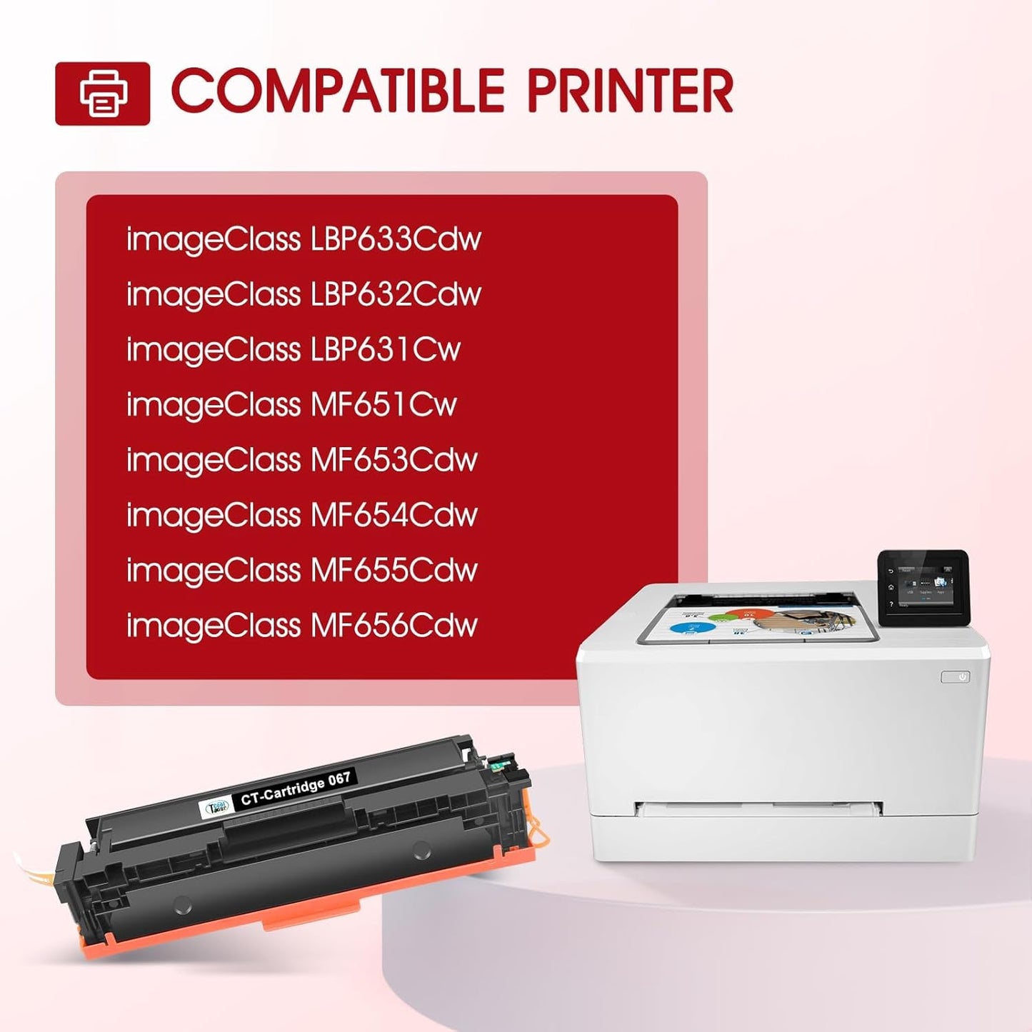 067 Black Toner Cartridge 067H MF654CDW MF656CDW Compatible Replacement for Canon 067 Black 067H imageClass LBP633Cdw LBP632Cdw LBP631Cw MF651Cw MF653Cdw MF655Cdw Printer 2 Pack High Yield Ink