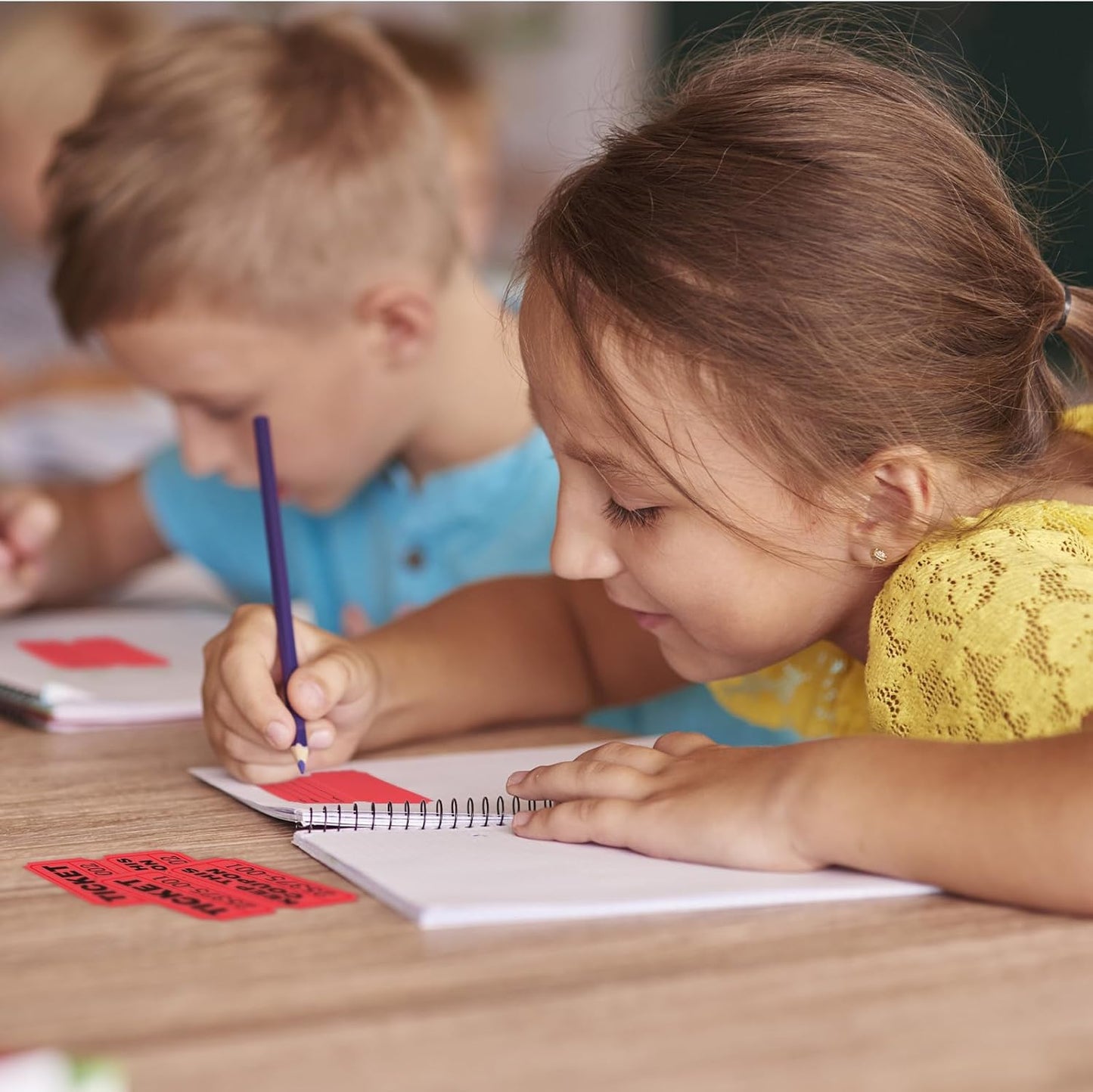 DGBDPACK 100 Raffle Tickets, 50/50 Double Ticket, Bold Numbers for Easy Reading, Ticket for Events, Entry, Class Reward & Prizes -Red