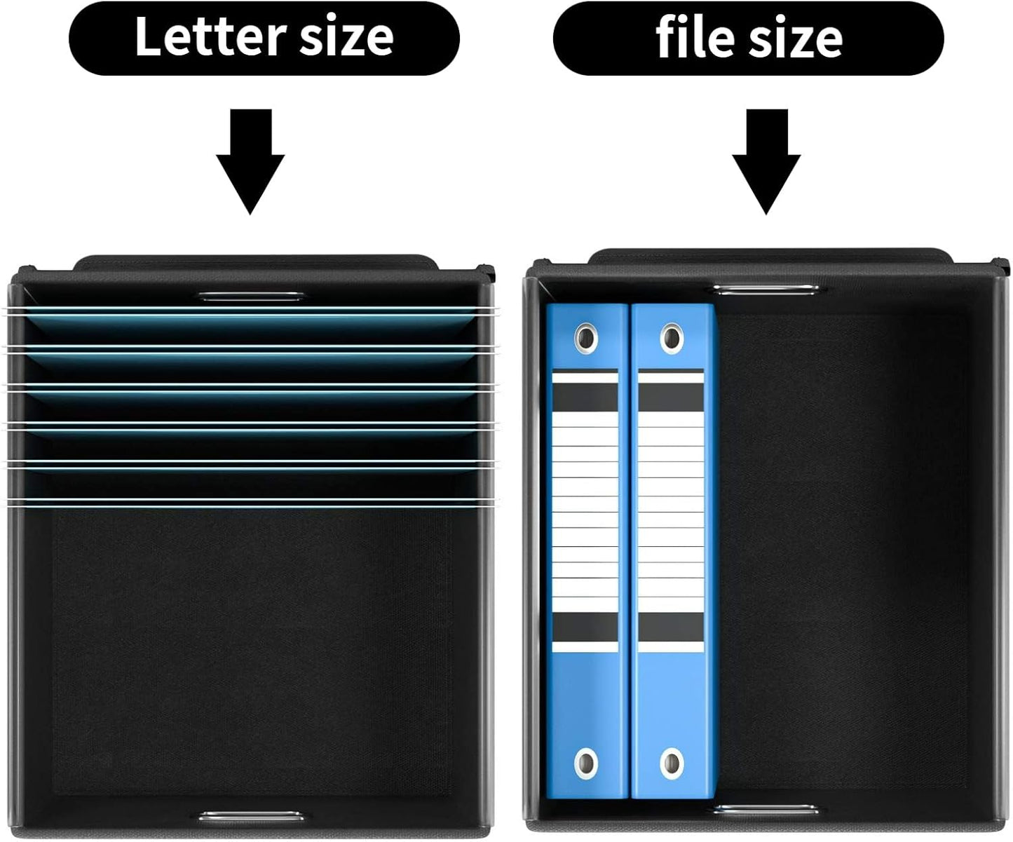 Huolewa Decorative Collapsible File Storage Organizer Boxes with Lids, Hanging Filing & Storage Boxes for Office/Decor/Home, Filing System for File and Folders Storag - (Black & White Lattice)