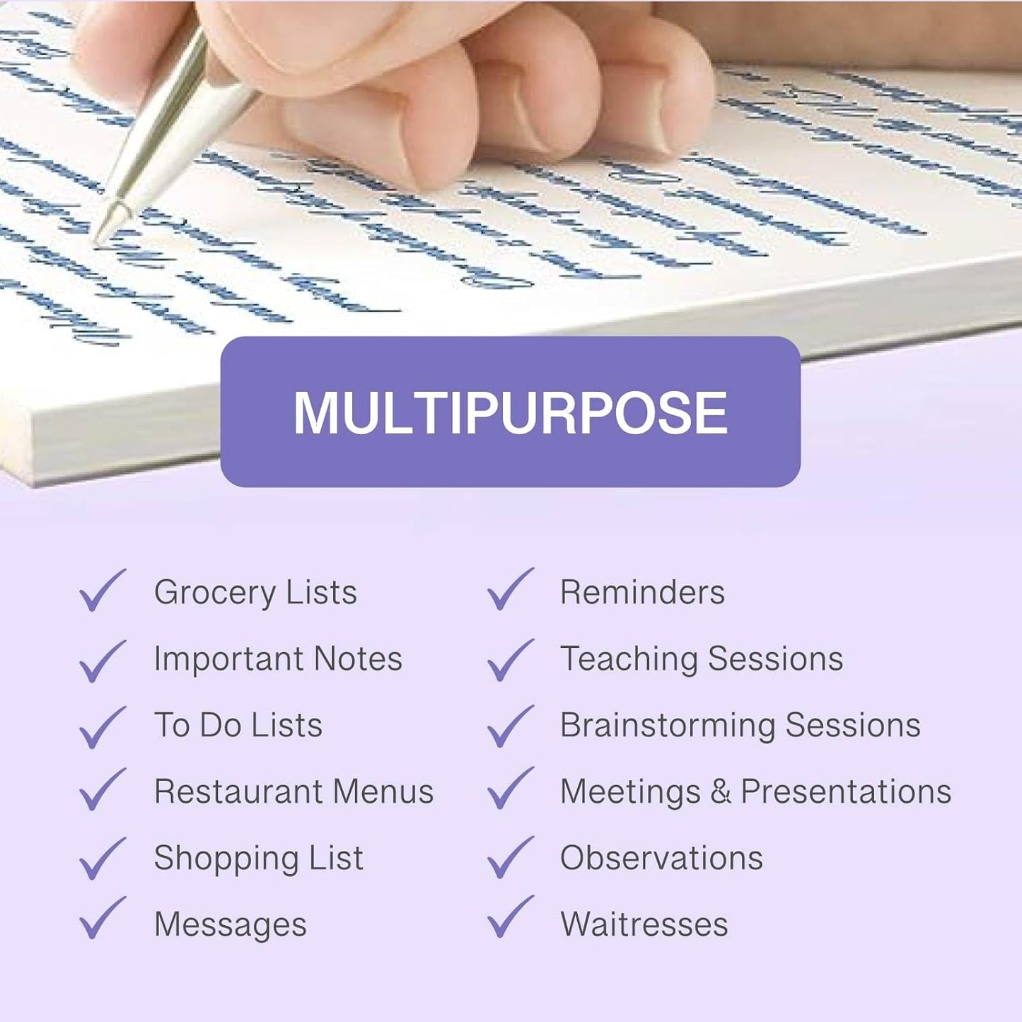 NextDayLabels Note Pads - 10 Pack of 50 Sheet Pads (3 x 5 Inches, White, Minimalist Style)