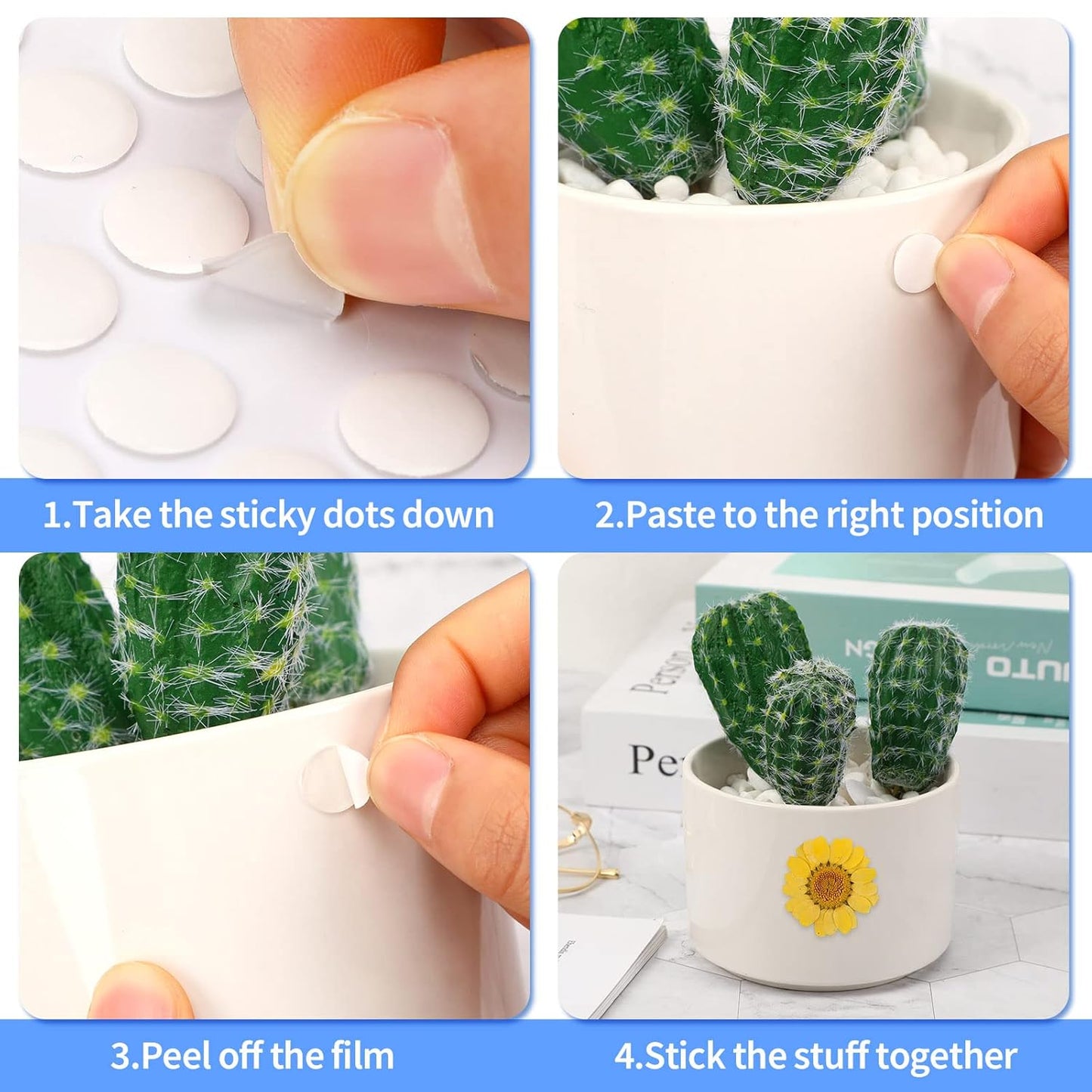 1500 Pieces Double Sided Adhesive Dots Clear Sticky Tack Tape Removable Stickers Acrylic Round Putty Waterproof Sticky Dot for Balloon Craft DIY Art Office Supplies (10mm, 1500)